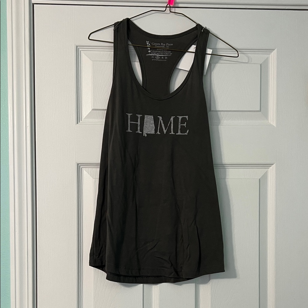Black Graphic Tank Top “Home” Alabama
